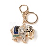 Elephant Zinc Alloy Enamel with Rhinestone Pendant Keychain KEYC-G061-01C-1