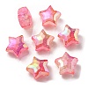 UV Plating Transparent Crackle Acrylic Beads OACR-P010-09D-2