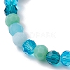Glass Faceted Round Beaded Stretch Bracelets BJEW-JB10057-01-4
