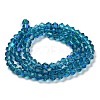 Transparent Electroplate Glass Beads Strands GLAA-F029-4mm-D01-2
