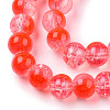 Transparent Crackle Baking Paint Glass Beads Strands X1-DGLA-T003-01A-12-3
