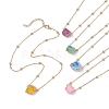 Electroplated Raw Natural Quartz Pendant Necklaces NJEW-JN04968-1