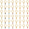 24Pcs 8 Colors Handmade Millefiori Glass & Iron Braiding Hair Pendants Decoration Clips OHAR-AB00009-1