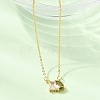 Brass Pave Cubic Zirconia Rectangle & Teardrop Pendant Cable Chain Necklaces KK-CBAB173-05G-10-3