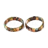 Dyed & Heated Natural Banded Agate Faceted Beaded Stretch Bracelets for Women BJEW-K251-08D-4