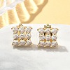 Brass Micro Pave Clear Cubic Zirconia Clip-on Earrings EJEW-A132-02C-G-1