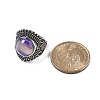 Natural & Synthetic Gemstone Adjustable Rings RJEW-I108-03AS-6