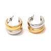 304 Stainless Steel Two Tone Stud Earrings EJEW-F355-05GP-03-2