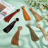 7Pcs 7 Colors Plastic Long Straight Hairstyle Doll Wig Hair DOLL-ME0001-06A-4