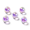 Two Tone UV Plating Rainbow Iridescent Acrylic Beads LS-TACR-D010-03A-07-1