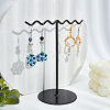 Iron Wave T-Bar Shaped Earring Display Stands EDIS-WH0021-43-3