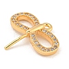 Brass Micro Pave Clear Cubic Zirconia Pendants KK-Z057-03G-2