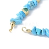 Brass Hexagon & Natural Dyed Howlite Chip Beaded Bracelet Making KK-F892-17G-2