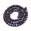 Electroplate Opaque Solid Color Glass Beads Strands EGLA-A044-P6mm-L11-3