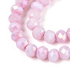 Anti-Tarnish Electroplate Rondelle Glass Beads Strands EGLA-T021-4mm-17-03-3