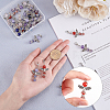 30Pcs 5 Style Natural Round Gemstone Pendant Decorations HJEW-AR0001-03-3