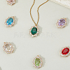 8Pcs 8 Styles Brass Glass Clear Cubic Zirconia Pendants KK-BBC0021-24-7