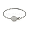304 Stainless Steel Blank Bangle Bases with Flat Round Tray STAS-Z088-01P-05-2