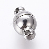 304 Stainless Steel Magnetic Clasps with Loops STAS-K006-6mm-04C-2