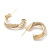 Twist Ring Brass Stud Earrings EJEW-F332-03G-2