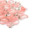 Moon Cherry Quartz Glass Pendants G-Q369-02-1