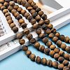 Natural Frosted Tiger Eye Round Bead Strands X-G-M064-10mm-02-5