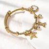 304 Stainless Steel Charm Bangles for Women BJEW-Z141-01G-2