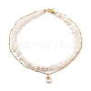 Chip Natural Shell Double Layer Necklaces NJEW-JN03191-1