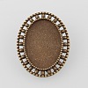 Vintage Alloy Brooch Cabochon Bezel Settings X-PALLOY-O038-33AB-NF-2