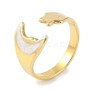 Ion Plating(IP) 304 Stainless Steel Enamel Cuff Finger Rings RJEW-L107-082G-01-1
