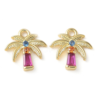 Brass Micro Pave Cubic Zirconia Pendants KK-P290-58G-1