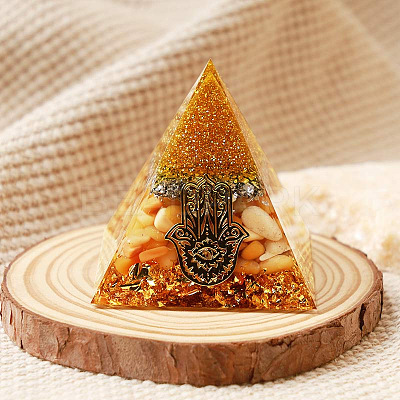 Resin Orgonite Pyramid Home Display Decorations G-PW0004-56A-12-1