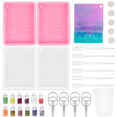 DIY Mp3 Player Shape Keychai Making Kits DIY-OC0003-64-1