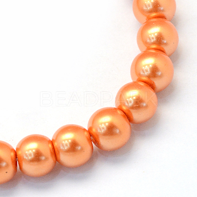Baking Paint Pearlized Glass Pearl Round Bead Strands X-HY-Q003-4mm-36-1