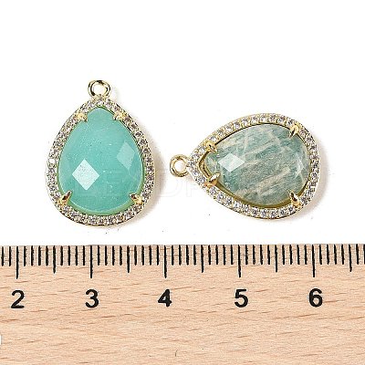 Natural Mixed Stone Faceted Teardrop Pendants G-I382-01G-1