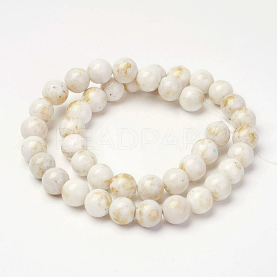 Natural Mashan Jade Beads Strands G-P232-01-F-6mm-1