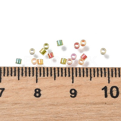 Transparent Colours Rainbow Glass Cylinder Seed Beads GLAA-P073-04-1