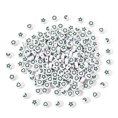 White Opaque Acrylic Beads MACR-YW0001-19C-1