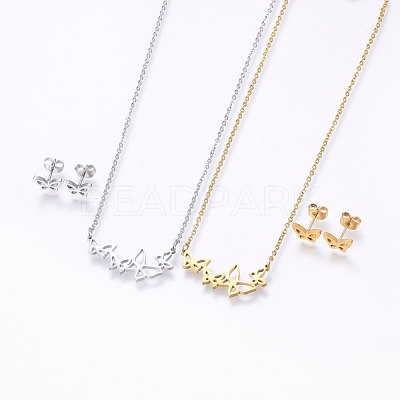 304 Stainless Steel Jewelry Sets SJEW-O090-14-1