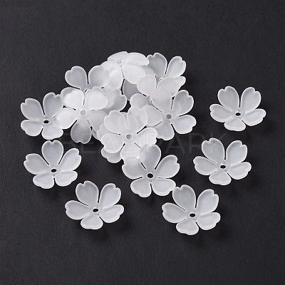 5-Petal Transparent Acrylic Bead Caps OACR-A017-13-1