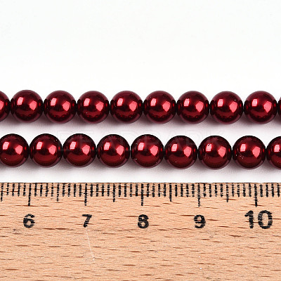 Baking Paint Pearlized Glass Pearl Bead Strands X-HY-N002-6mm-A13-1