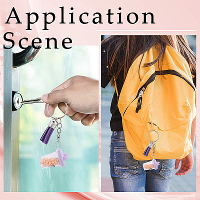 DIY Milk Tea Cup Keychain Making Kit DIY-SC0022-67-1