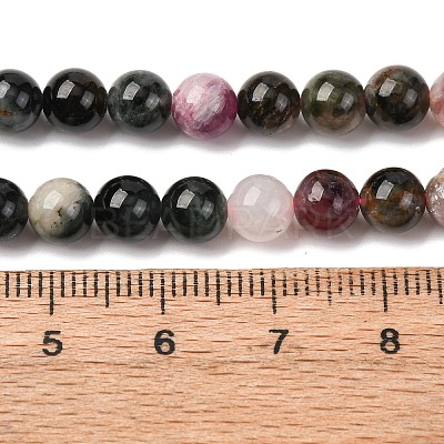 Natural Multicolor Tourmaline Beads Strands G-K402-A01-6mm-1