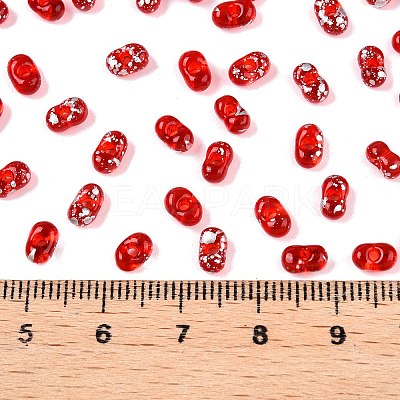 Picasso Spray Painted Glass Seed Beads SEED-T006-04-25-1