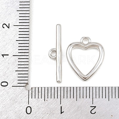 Heart Brass Toggle Clasps KK-G548-43P-03-1
