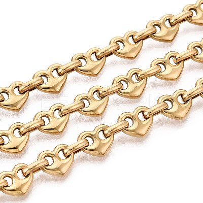 304 Stainless Steel Heart Link Chains CHS-Q009-03G-01-1