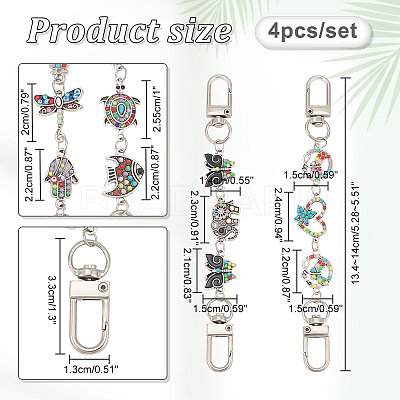 Alloy Enamel & Resin & Rhinestone Link Purse Strap Extenders FIND-AB00037-01-1