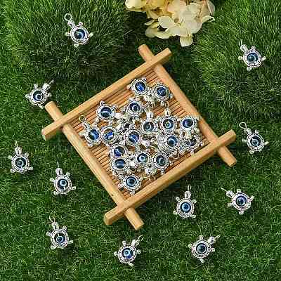 30Pcs Tibetan Style Alloy & Evil Eye Resin Pendants PALLOY-CJ0002-78-1