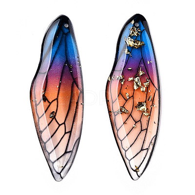 Transparent Epoxy Resin Big Pendants RESI-T046-01F-1