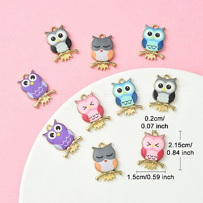 10Pcs 5 Colors Printed Alloy Pendants FIND-YW0004-46A-1